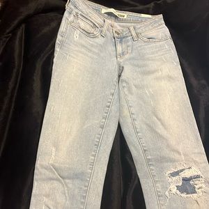 Like new distressed light washed denim